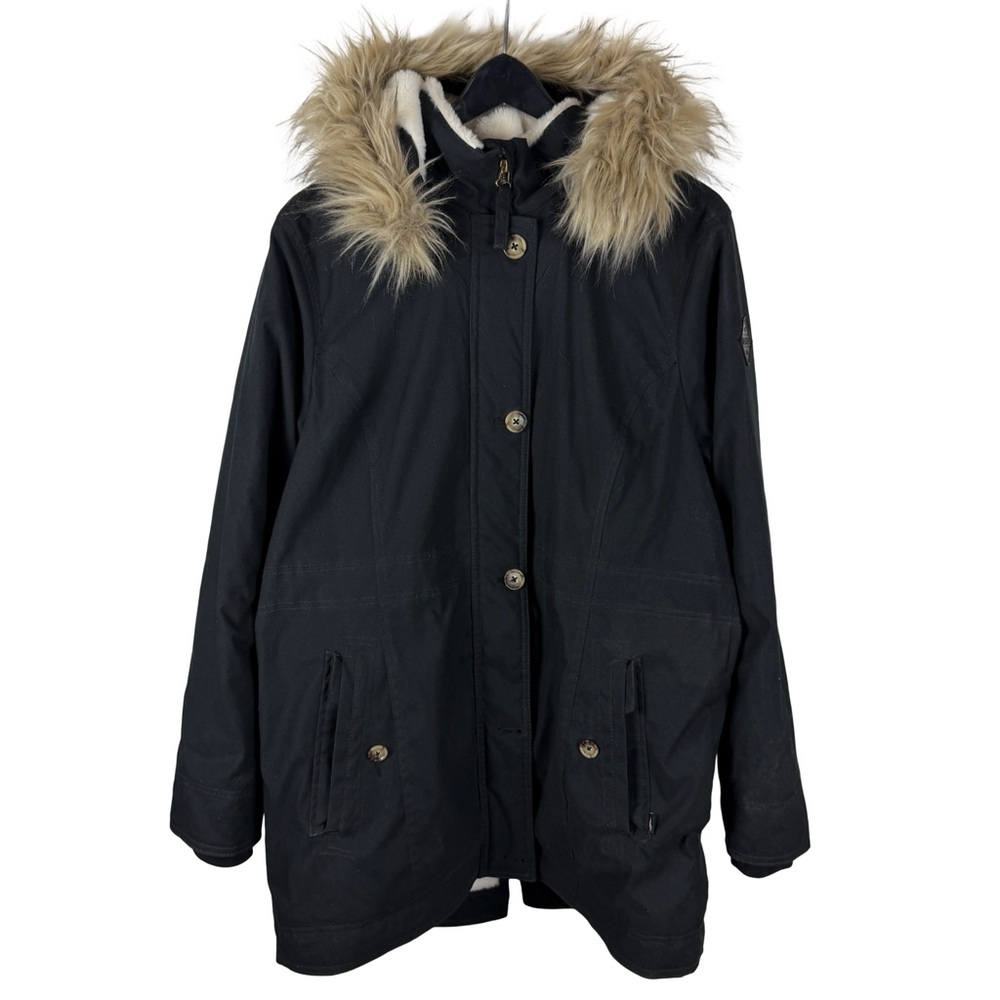 Women’s Hollister California Heritage Collection Fur Lined Parka Jacket Size XL